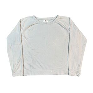 American Giant XL Women's Lightweight Long Sleeve Raglan Sweatshirt Light Gray